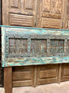 Antique Door Headboard Distressed Blue Wood Door King Headboard