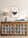 Distressed Green Handcarved Sideboard Buffet