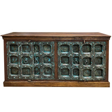  Rustic Credenza, Distressed Green Handcarved Sideboard Buffet, Media Console 82x37