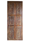 Rustic Carved Wooden Door Panel | Statement Farmhouse Barndoor for Interior & Sliding Door Decor 84x36