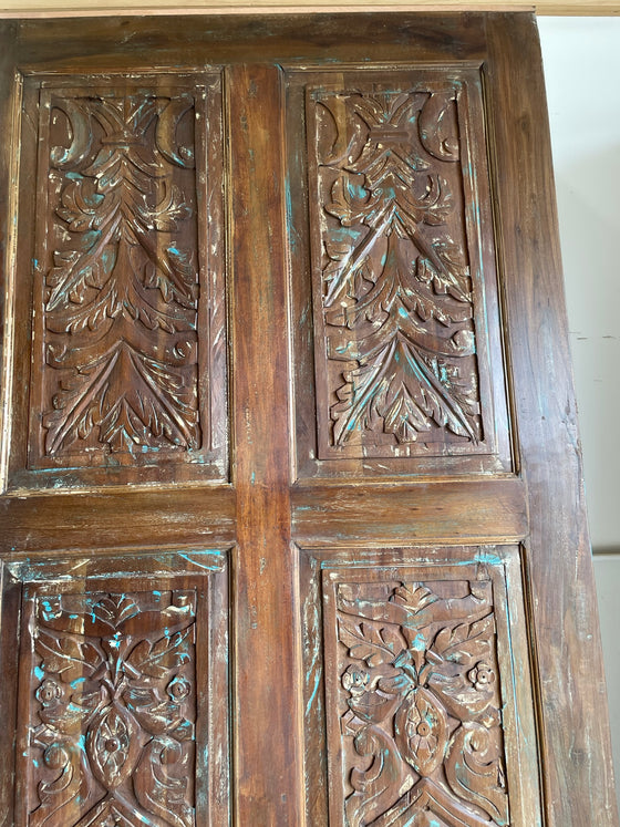 Rustic Carved Wood Door Six Panel Country Farmhouse Barn Door 84x36