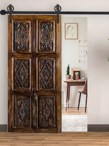  Nature Inspired Carved Barn Door