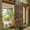Vintage Carved Barn Door Floral Reclaimed Wood Barndoor Pantry Door 