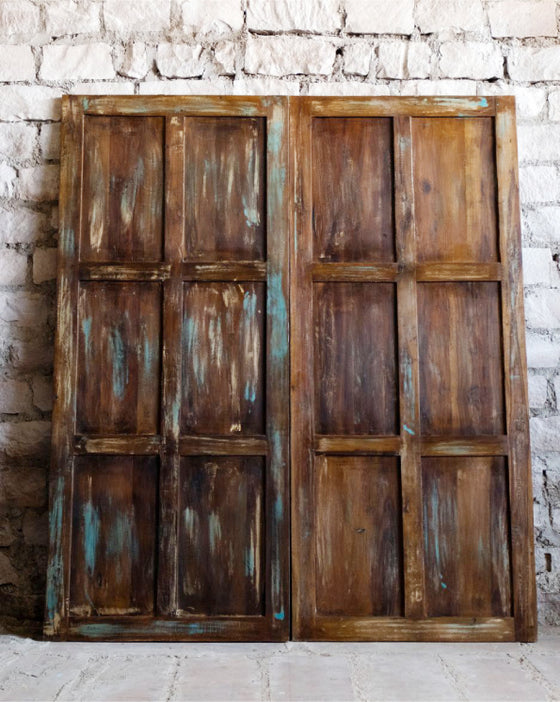 Nature Inspired Carved Barn Door, Farmhouse Sliding Doors, Eclectic Decor 84x36