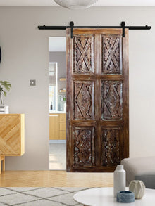  Diamond Carved Sliding Barn Door, Interior Door, Harmony Collection, Pantry Door 84x36 