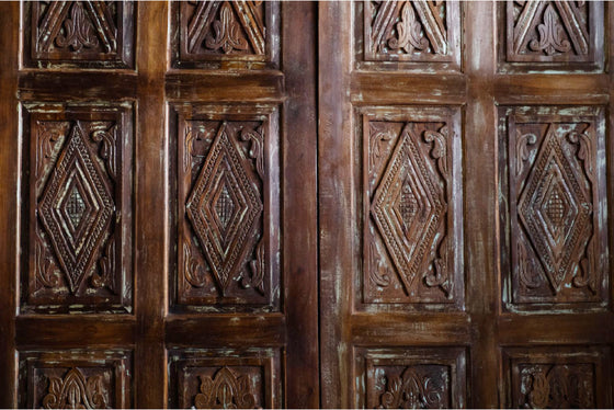 Diamond Carved Sliding Barn Door, Interior Door, Harmony Collection, Pantry Door 84x36