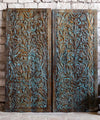 Tree of Life Sliding Barn Door, Distressed Blue, Vintage Wood, Artistic Barndoors