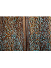 Tree of Life Sliding Barn Door, Distressed Blue, Vintage Wood, Artistic Barndoors 80x36