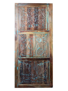  Nature Carved Doors, Blue Hues BarnDoor, Boho Doors, Sliding Door 84
