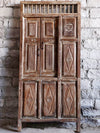 Whitewash Haveli Antique Indian Doors With Frame, Vintage Rustic Doors With Detailing