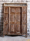 Whitewash Vintage Teak Door, Antique India Architectural Door 