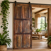 Vintage Carved Floral Barn Door – Rustic 6-Panel Farmhouse Statement Door | Country Decor 