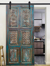 Moon Gazing Carved Wood Door, Sliding Barn Door