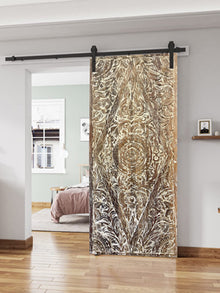  Vintage Lotus Mandala Carved Sliding Door, Wall Art, Custom Door, King Headboard, Panel 80