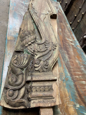 Antique India Architectural Corbels Bracket, Rustic Eclectic, Unique Birds