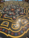 Antique Table Inlaid Stone Black Marble Round Kitchen Table Hall Coffee Table