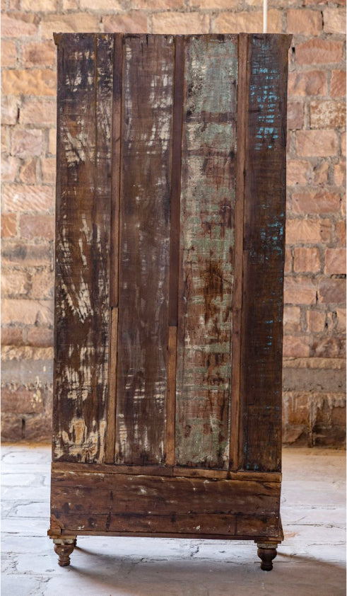 Rustic Vintage Armoire, Sunrays Hand-carved Tall Wardrobe, Antique Storage Cabinet
