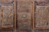 Brass Studs TV Media Sideboard, Whitewash Dresser, Ornate Carved Sideboard Buffet 55x35