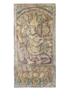 Vintage Fluting Ganesha Wall Decor Ganesha Seated on Lotus, Barn Door, Custom Door, Yoga Studio
