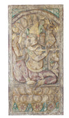 Vintage Fluting Ganesha Wall Decor Ganesha Seated on Lotus, Barn Door, Custom Door, Yoga Studio