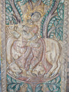 Vintage Colorful Krishna Wall Art Hand-carved Krishna Carved door, Custom Barndoor, 72