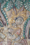 Vintage Colorful Krishna Wall Art Hand-carved Krishna Carved door, Custom Barndoor, 72