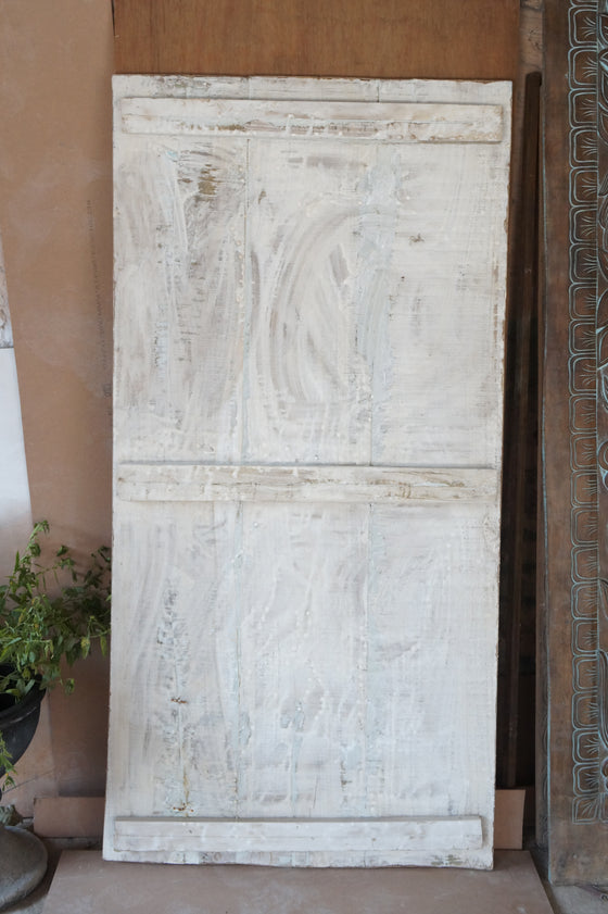 Vintage Wood Radha Krishna Door, Custom Barndoor, Whitewash Handcarved Sculpture
