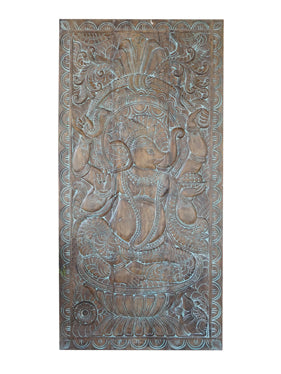 Vintage Ganesha Wall Sculpture, Indian Art, Custom Barn Door, Sliding door, Interior Door