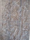 Vintage Dancing Krishna Wall Art, Hand-Carved Fluting Krishna Custom Barn Door 72