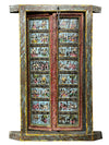 Antique Indian Door Hand Carved Blue Painted Garden Doors 69.5x38