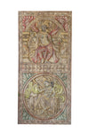 Vintage Colorful Carved Barn Door Fluting Krishna with Cow Wall Decor 