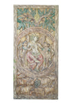 Vintage Krishna Carved Panel Barn Door Colorful Indian Temple Wall Art Decor