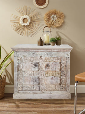 Whitewash Cabinet, TV Stand, Altar table, Boho Nightstand, Vanity, 38x36