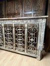 Antique Console Table Rustic Hand Carved Wrought Iron Carved Entryway Table