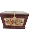 Antique Floral Painted Trunk Table, Indian Traditional Jewellery Chest