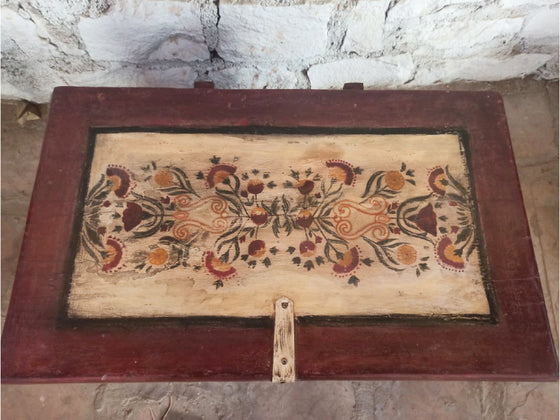 Antique Floral Painted Trunk Indian Traditional Jewellery Chest