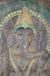 Vintage Ganesha Wall Sculpture, Ganesha Barn Door, Custom Sliding Door Panel, 72x36
