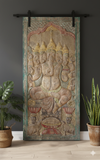 Vintage Panchmukhi Ganesha Wall Sculpture Temple Decor Wall Art 