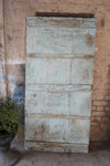 Trimukhi Ganesha Wall Sculpture, Blue Hues Sliding Door, Custom Barn Door, Carved Doors 72x36