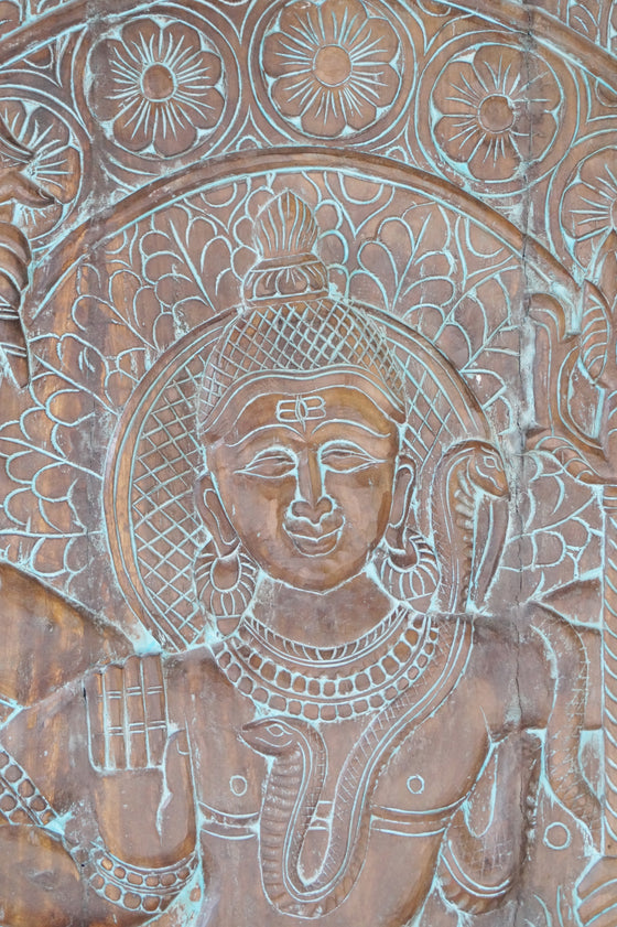 Vintage Standing Shiva & nandi Wall Art, Custom Sliding Barn Door