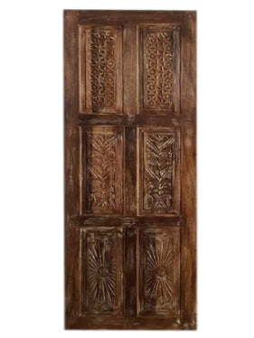 Hand Carved Sliding Barn Door Vintage Interior Door 80