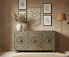 Vintage Blue Sideboard Chest Buffet Console Cabinet Farmhouse TV Stand