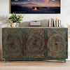 Vintage Blue Sideboard Buffet Console Cabinet Farmhouse TV Stand