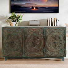  Vintage Blue Sideboard Buffet Console Cabinet Farmhouse TV Stand