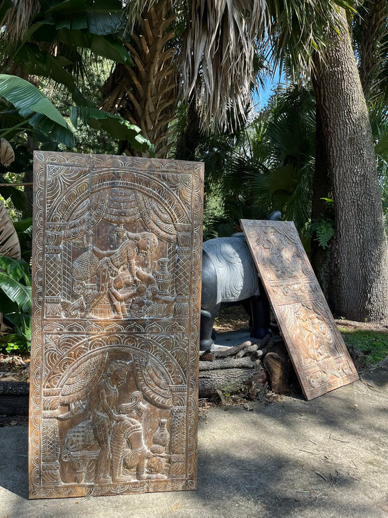 Vintage Indian Kama Sutra Carved Wall Art Reclaimed Wood Wall Accent 72
