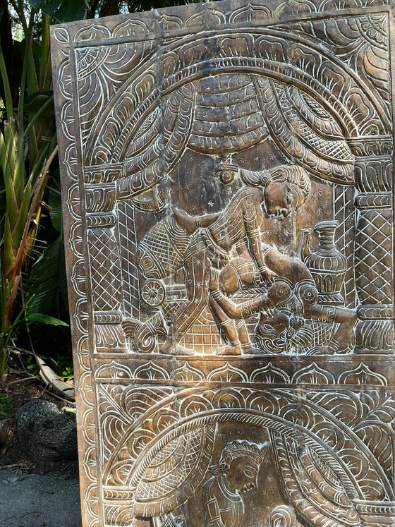 Vintage Indian Kama Sutra Carved Wall Art Reclaimed Wood Wall Accent 72