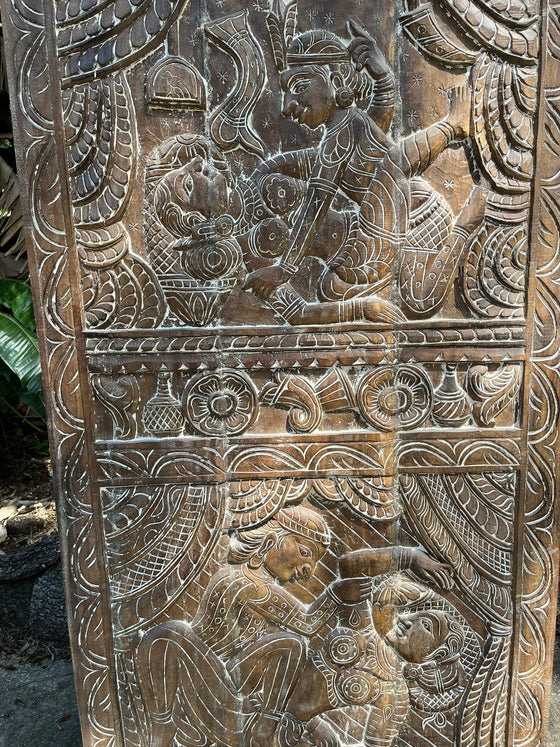 Artisan Carved Kamasutra Door Carved Wood Wall Sculpture 72