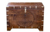 Antique Mandala Carved Hope Chest Vintage Trunk Coffee Table 36x25