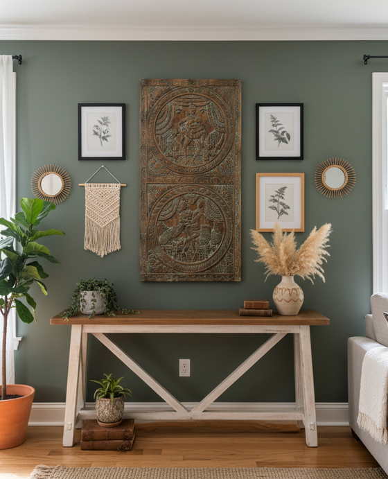 Artisan Handcarved Kamasutra Wall Panel Unique Wall Sculpture Wall Decor 