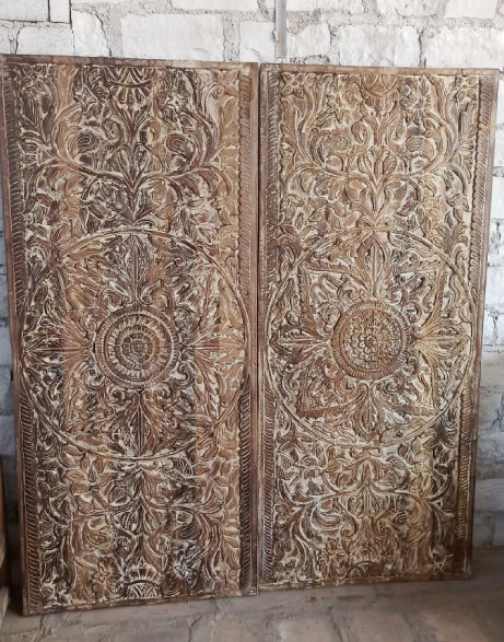 Artistic Sliding Barn Doors, Natures Harmony Carved Barn Door, Organic Door